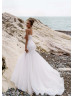 Strapless White Pleated Organza Dreamy Wedding Dress Strapless White Pleated Organza Dreamy Wedding Dress